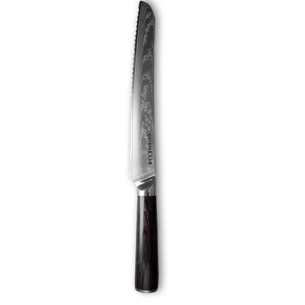 Savtakket brødkniv | 23 cm damasceret stål i 67 lag | Lang holdbarhed
